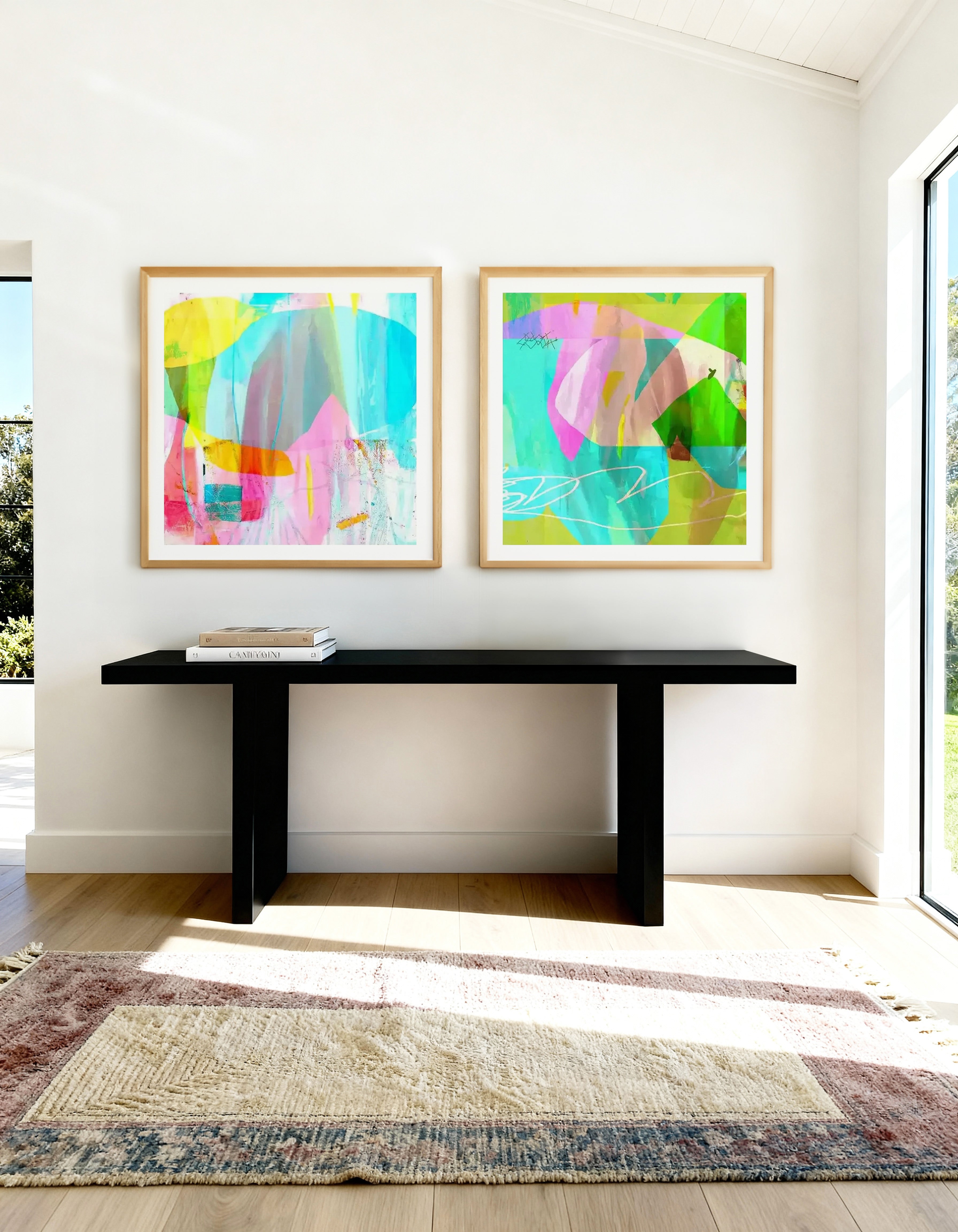Neon Luxe I & II by Antonia Tzenova Art Print Set of 2 | Matching Wall Art