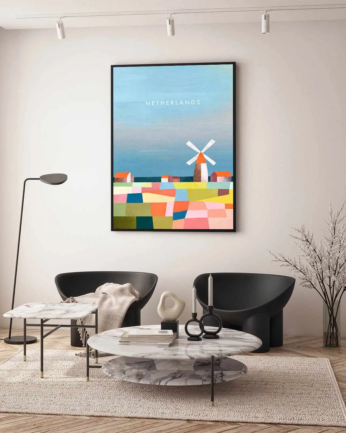 Netherlands by Henry Rivers | Framed Canvas Art Print from Olive et Oriel where you can shop wallpaper and artworks online