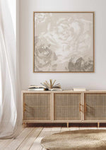 Neutral Florals I | Framed Canvas Art Print