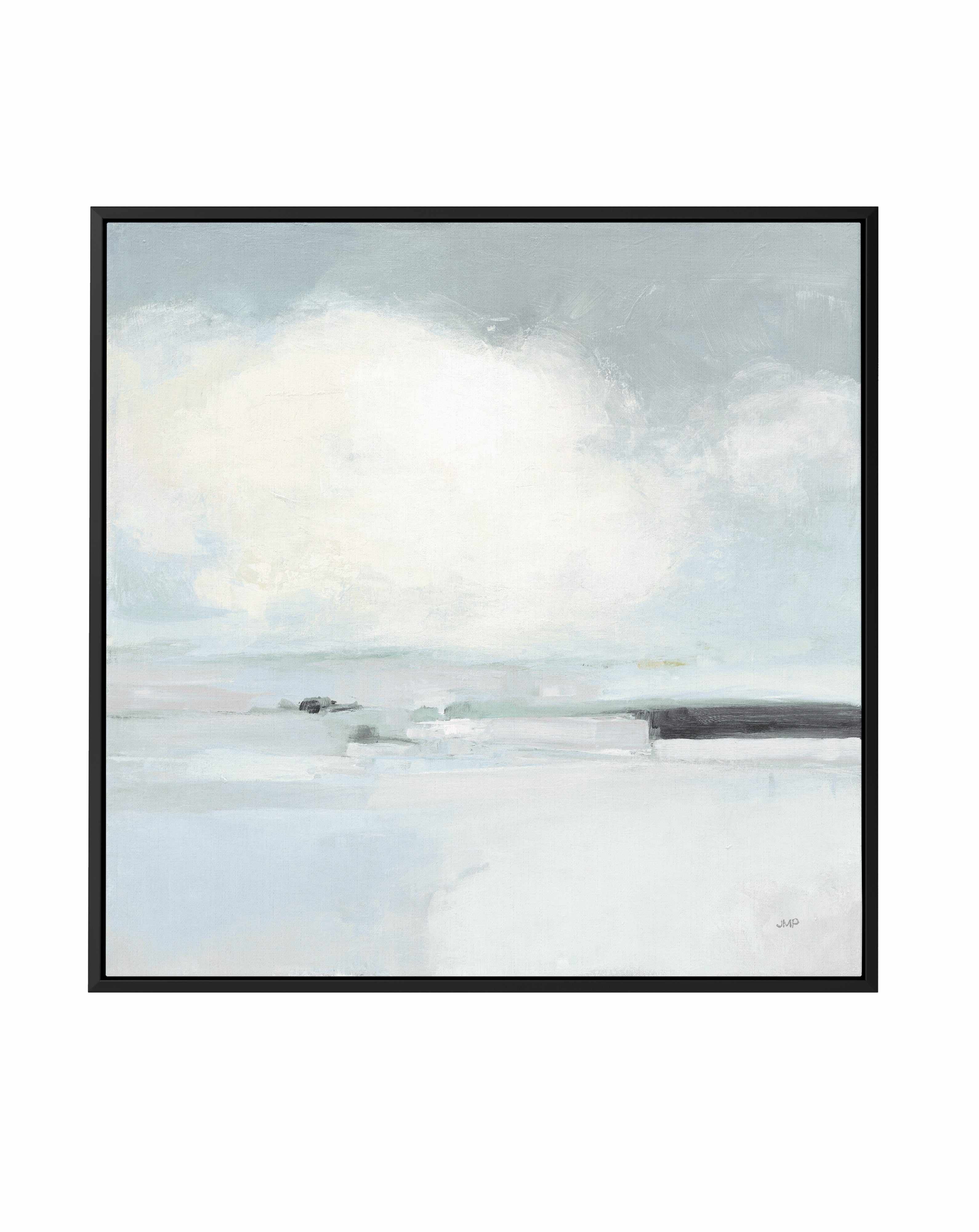 Neutral Horizon I | Framed Canvas Art Print