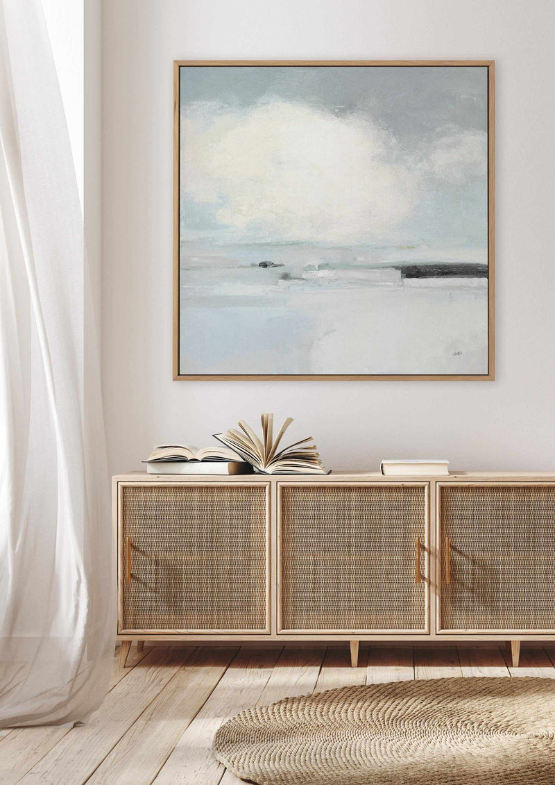 Neutral Horizon I | Framed Canvas Art Print