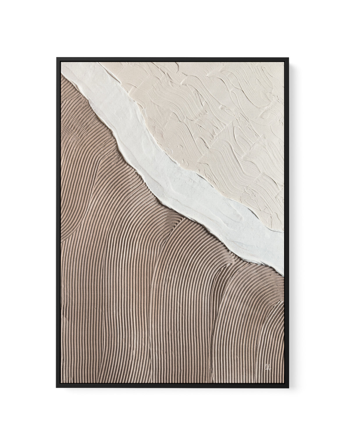 Neutral Ocean by Sarah Adams | Framed Canvas Art Print