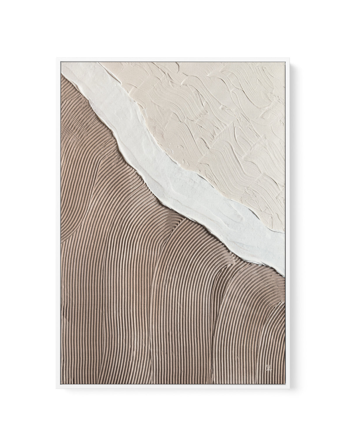 Neutral Ocean by Sarah Adams | Framed Canvas Art Print