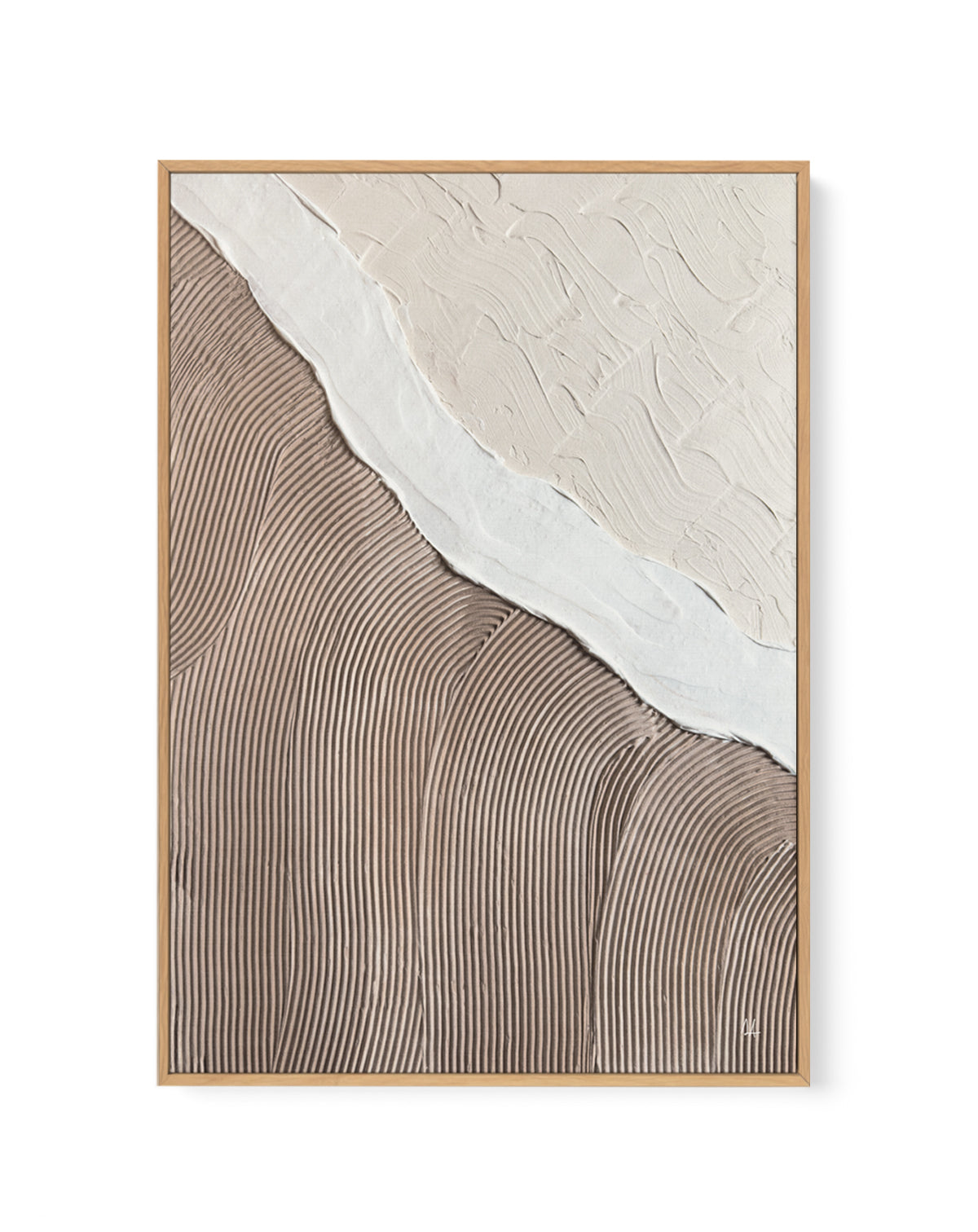Neutral Ocean by Sarah Adams | Framed Canvas Art Print