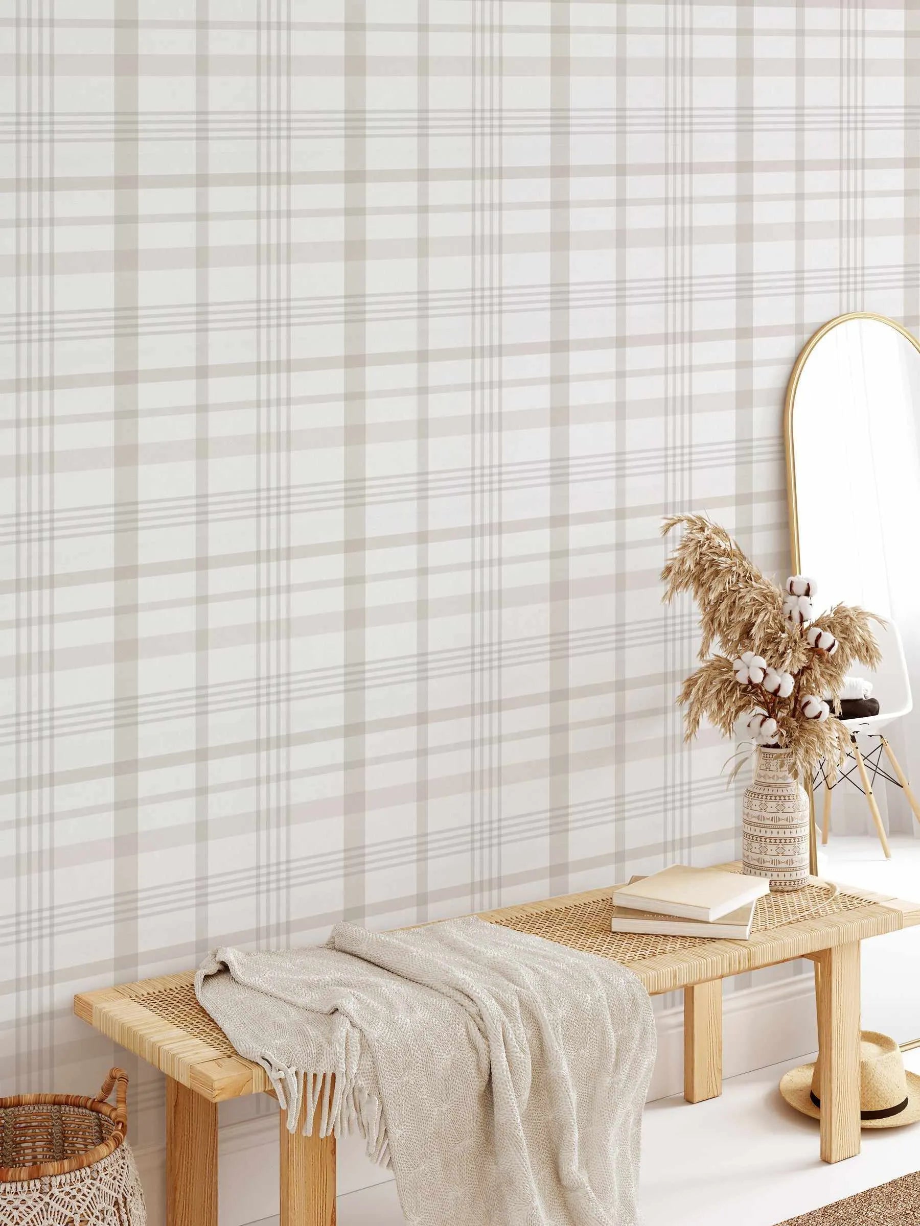 Neutral Plaid Wallpaper-Wallpaper-Buy-Australian-Removable-Wallpaper-In-Gingham-Wallpaper-Peel-And-Stick-Wallpaper-Online-At-Olive-et-Oriel-Shop-Plaid-&-Check-Style-Wall-Papers-Decorate-Your-Bedroom-Living-Room-Kids-Room-or-Commercial-Interior