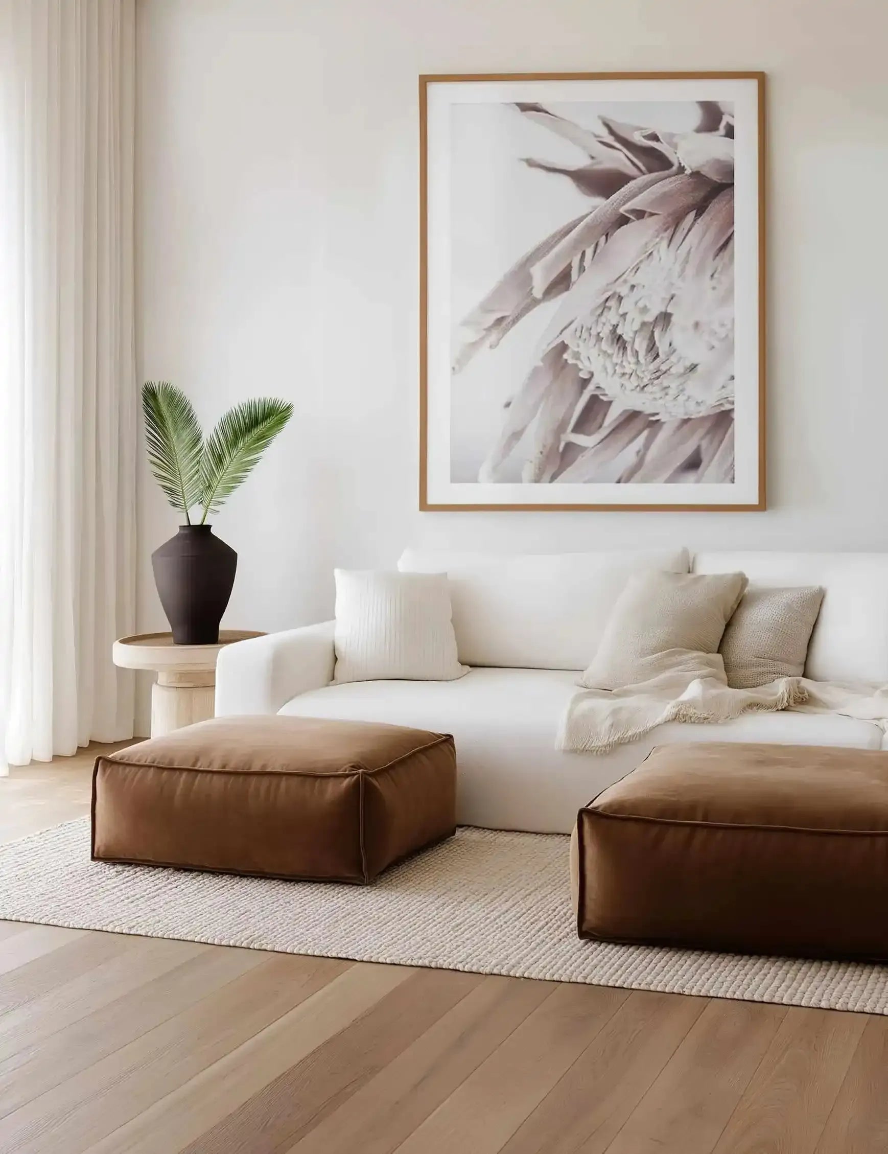 Neutral in Bloom | King Protea Art Print from Olive et Oriel where you can shop wallpaper and artworks online