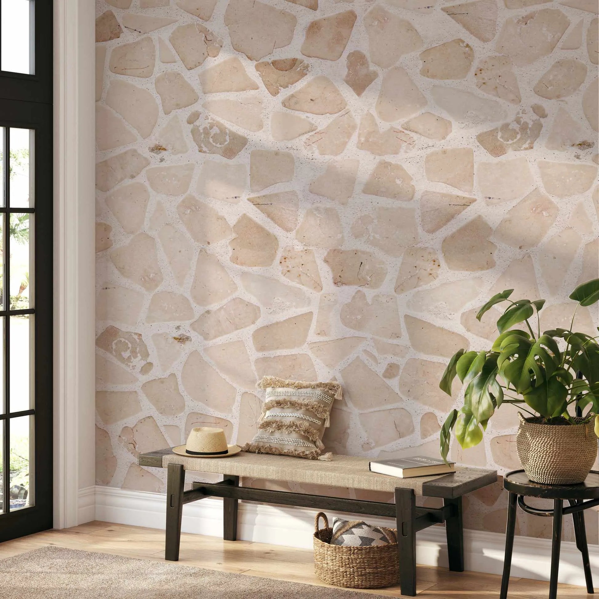 Cream Sandstone Wallpaper from Olive et Oriel where you can shop wallpaper and artworks online