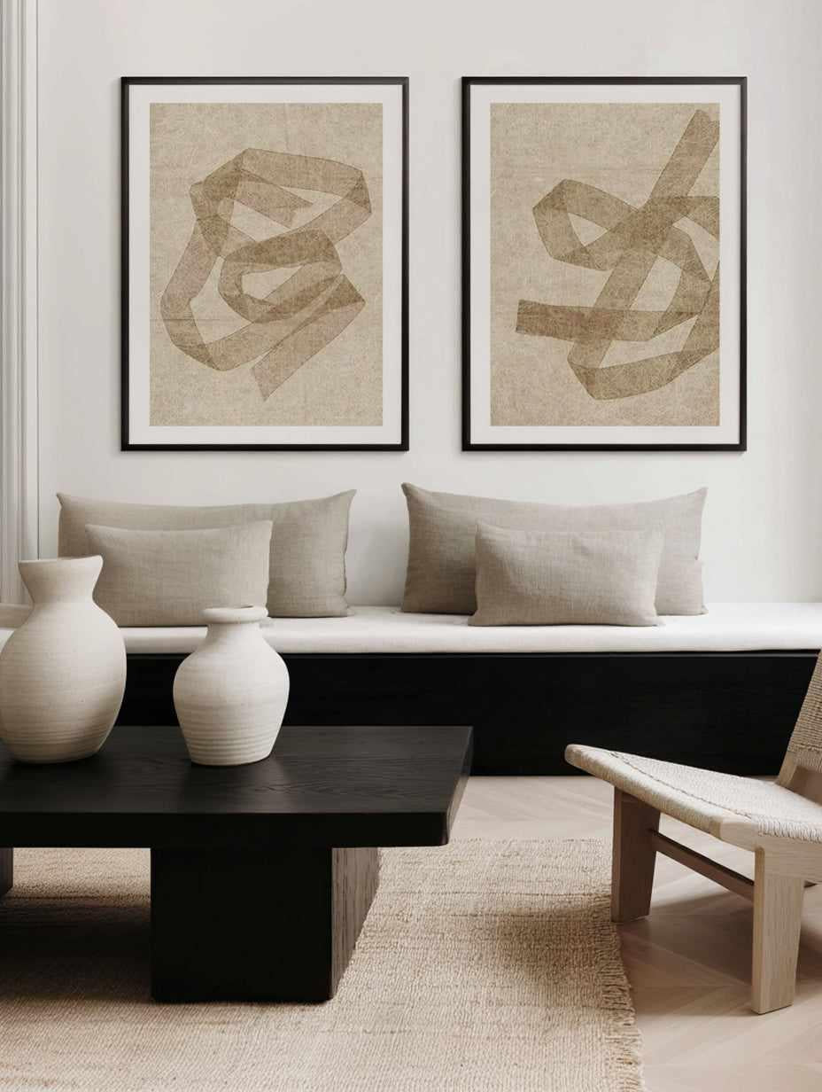 Neutral Form I & II Art Print Set of 2 | Matching Wall Art from Olive et Oriel where you can shop wallpaper and artworks online