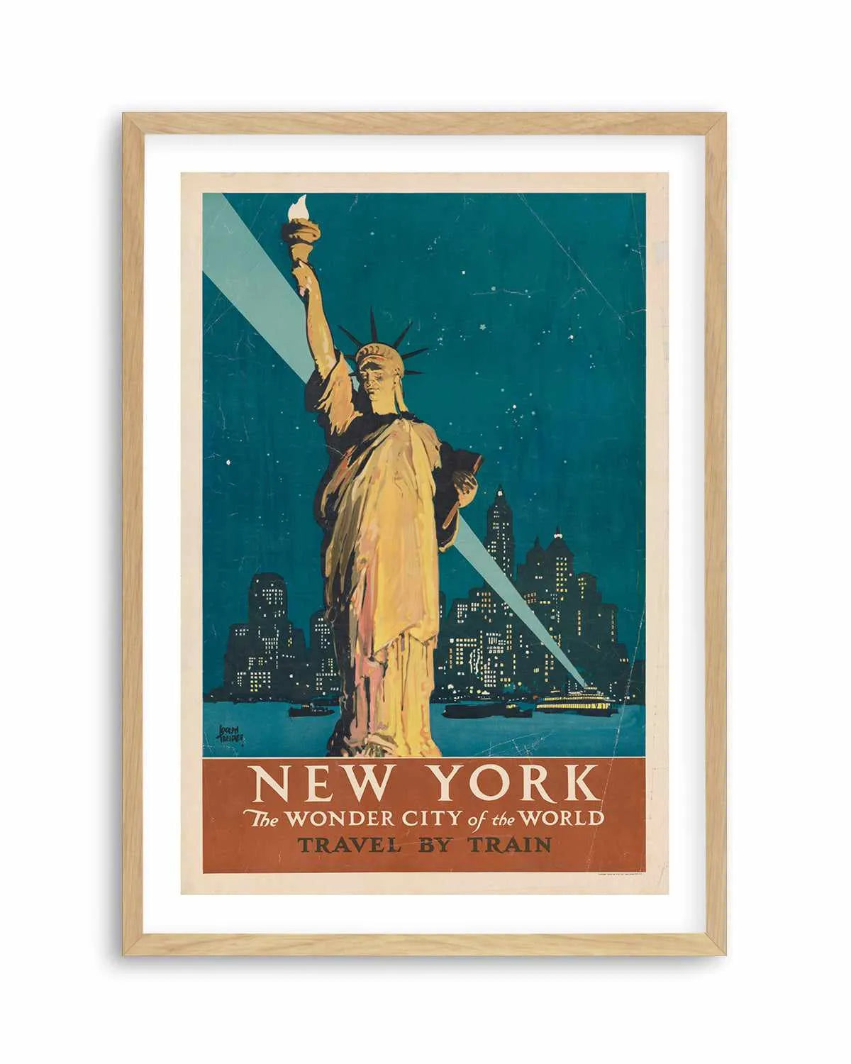 New York Statue of Liberty Vintage Travel Poster Art Print from Olive et Oriel where you can shop wallpaper and artworks online