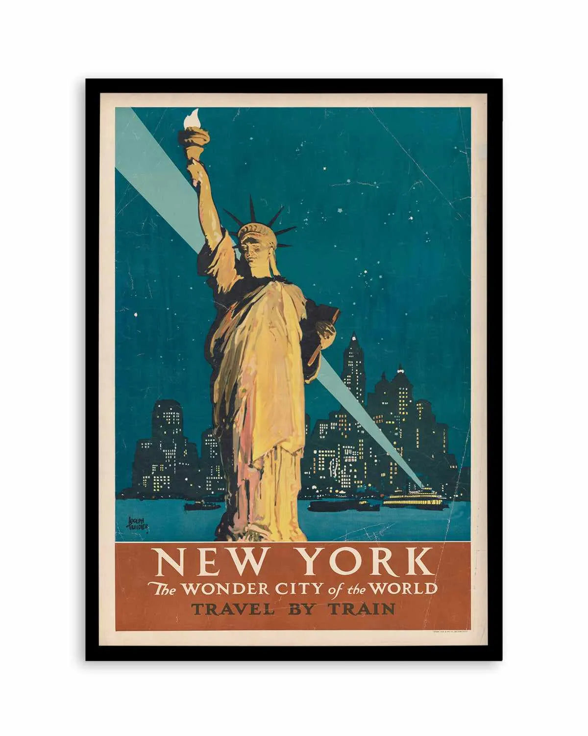New York Statue of Liberty Vintage Travel Poster Art Print from Olive et Oriel where you can shop wallpaper and artworks online