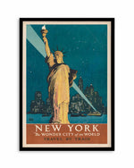 New York Statue of Liberty Vintage Travel Poster  Art Print