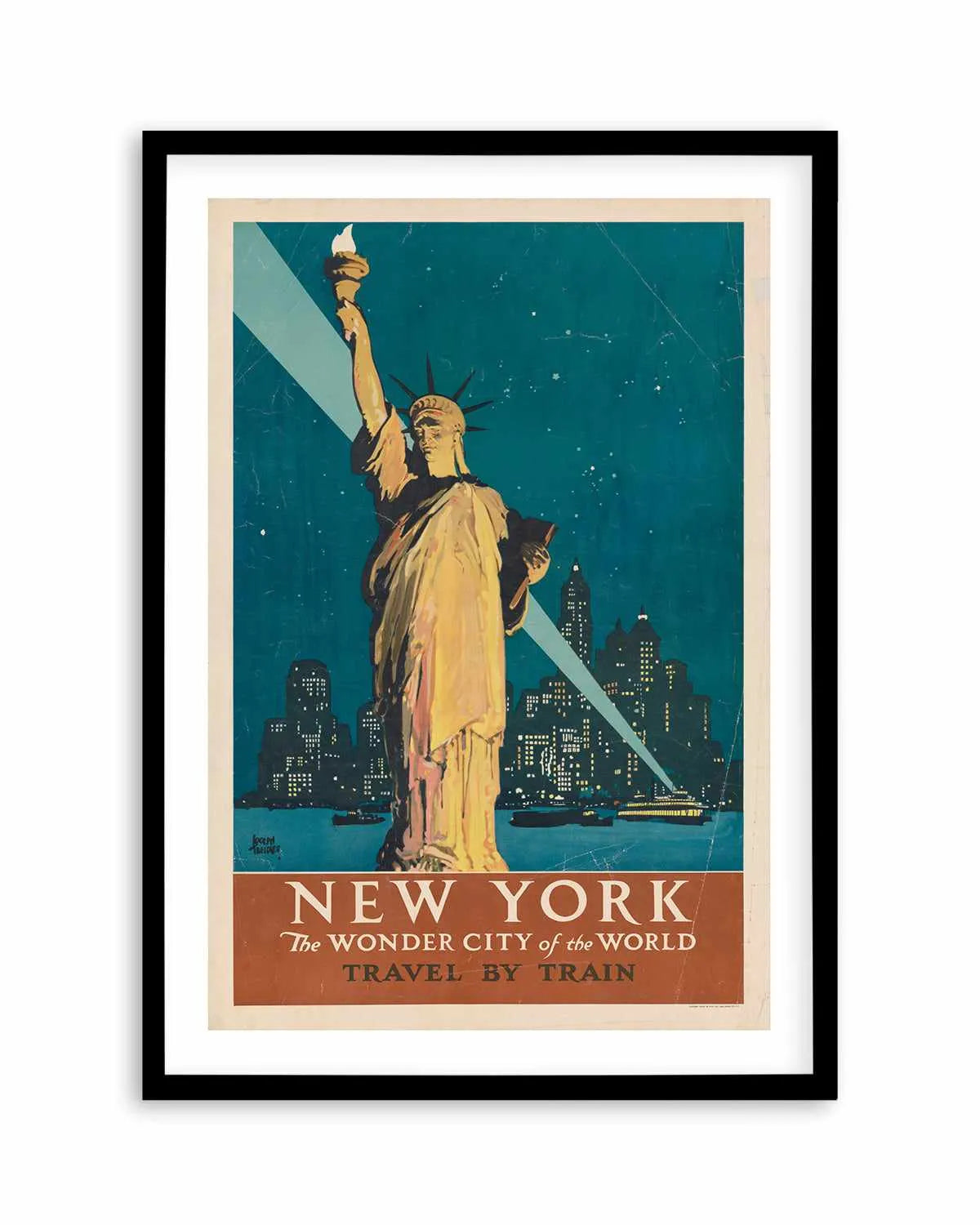 New York Statue of Liberty Vintage Travel Poster Art Print from Olive et Oriel where you can shop wallpaper and artworks online