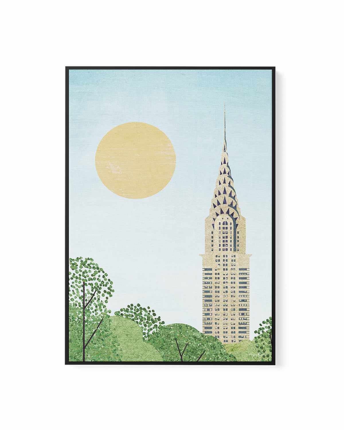 New York, Chrysler by Henry Rivers | Framed Canvas Art Print