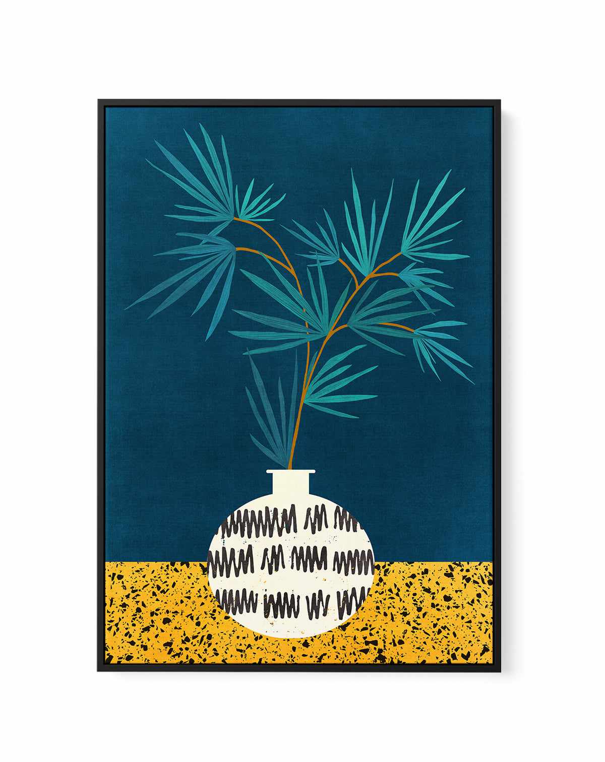 Night Palm by Kristian Gallagher | Framed Canvas Art Print