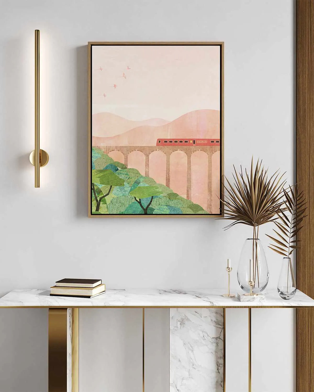 Nine Arch Bridge by Henry Rivers | Framed Canvas Art Print from Olive et Oriel where you can shop wallpaper and artworks online