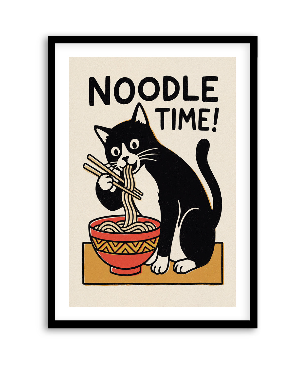 Noodle Time Cat by Andreas Magnusson | Art Print