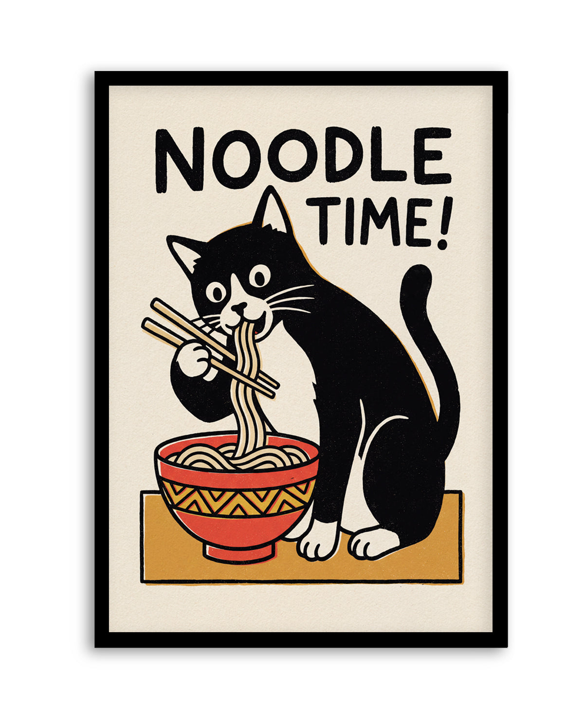 Noodle Time Cat by Andreas Magnusson | Art Print