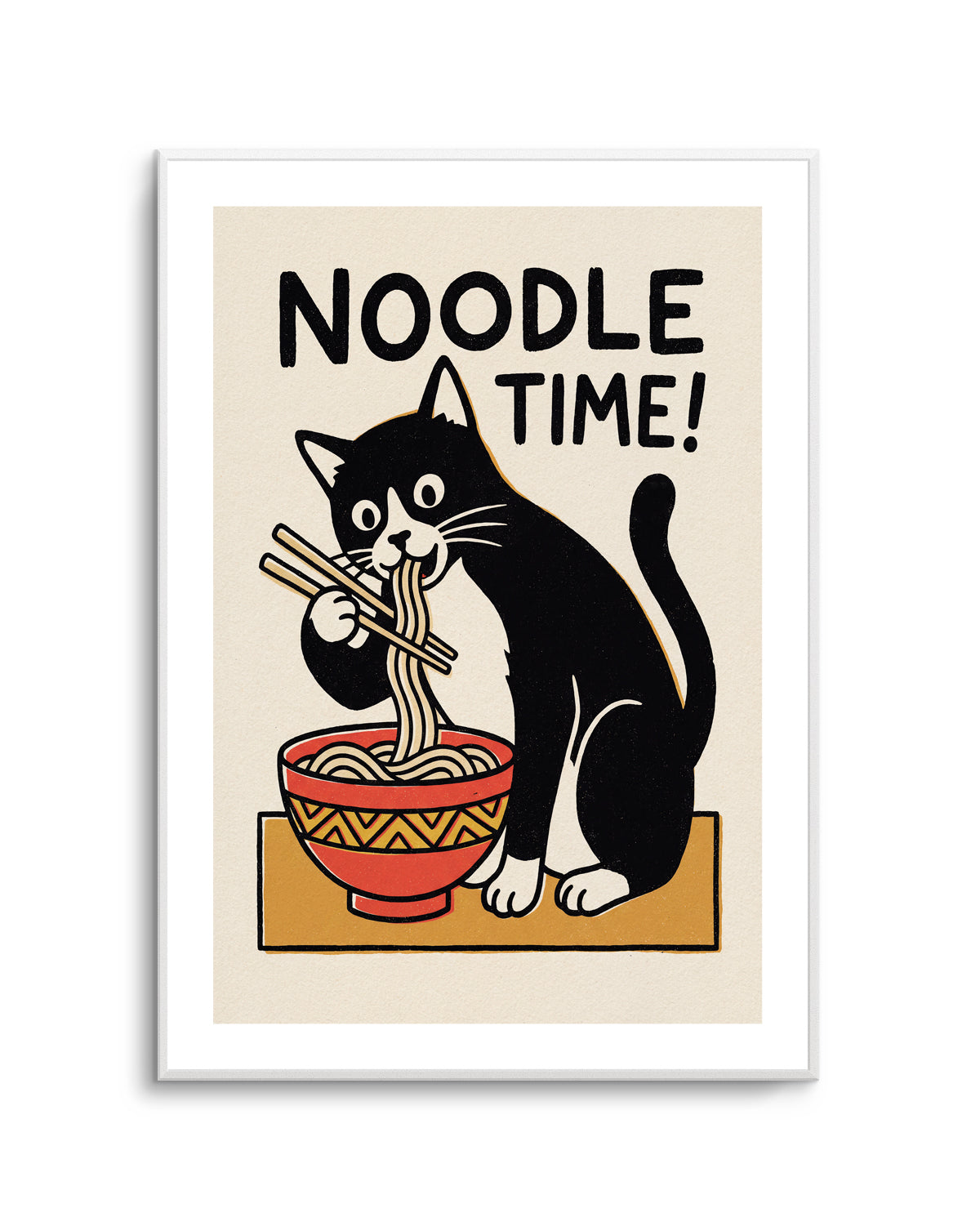 Noodle Time Cat by Andreas Magnusson | Art Print