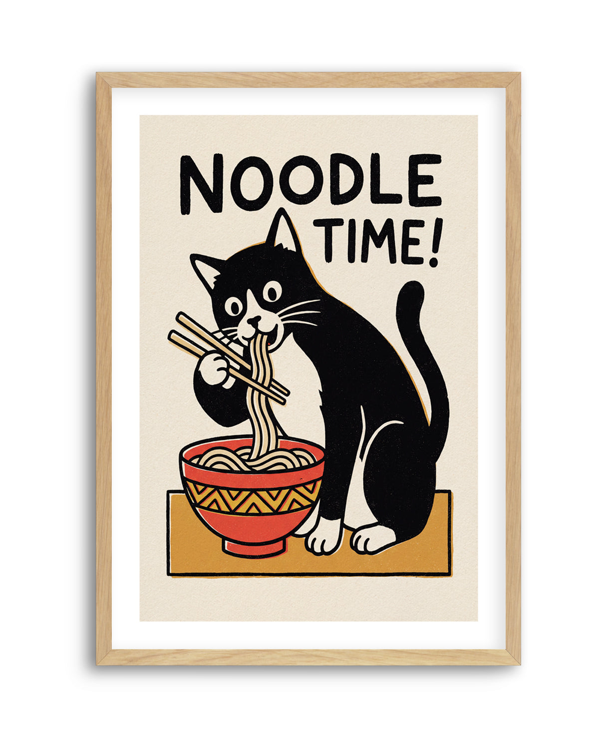 Noodle Time Cat by Andreas Magnusson | Art Print