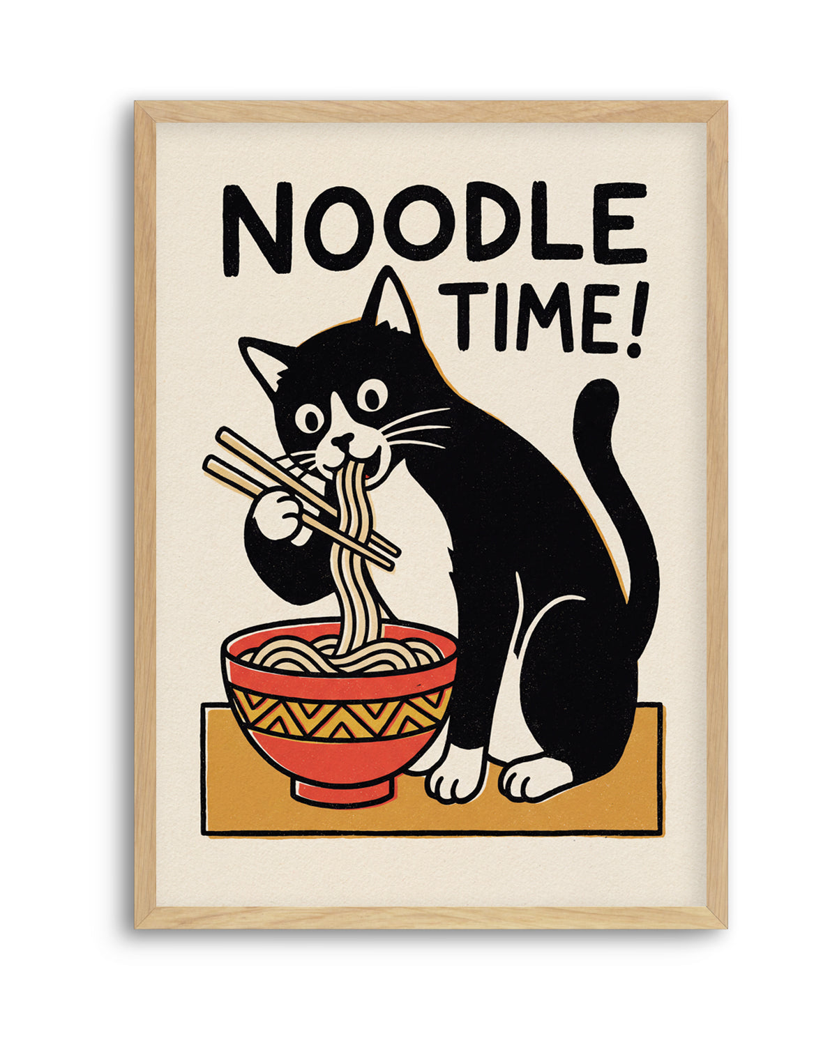 Noodle Time Cat by Andreas Magnusson | Art Print
