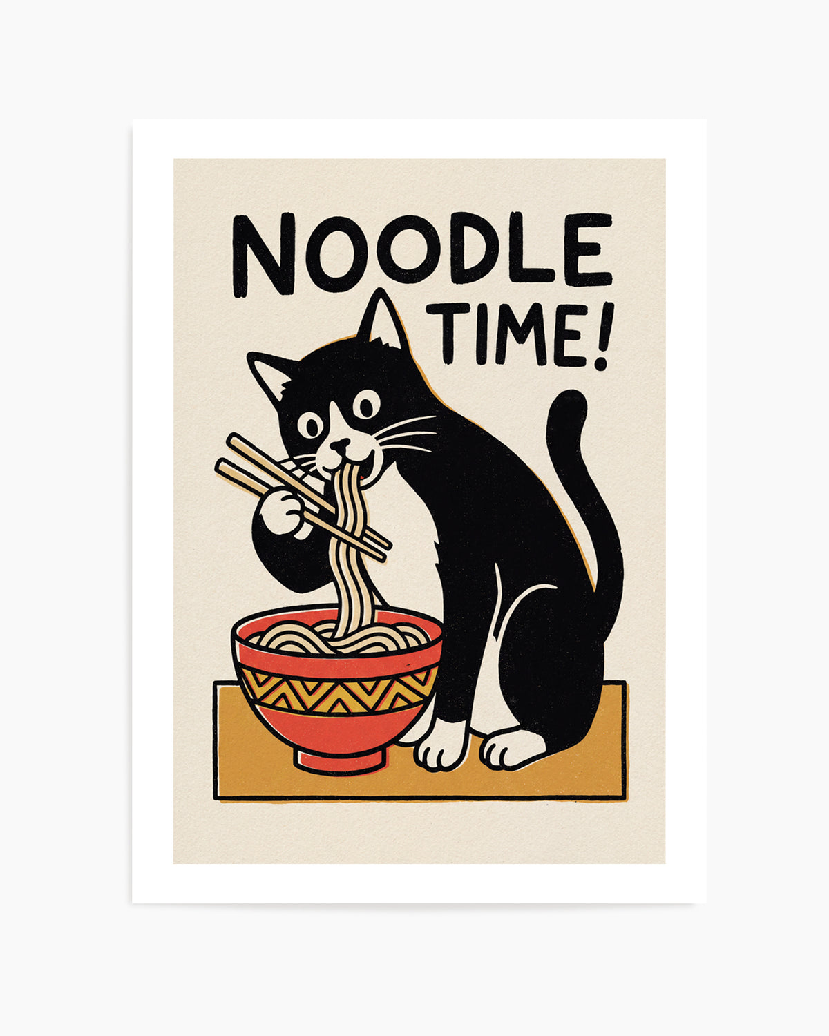 Noodle Time Cat by Andreas Magnusson | Art Print