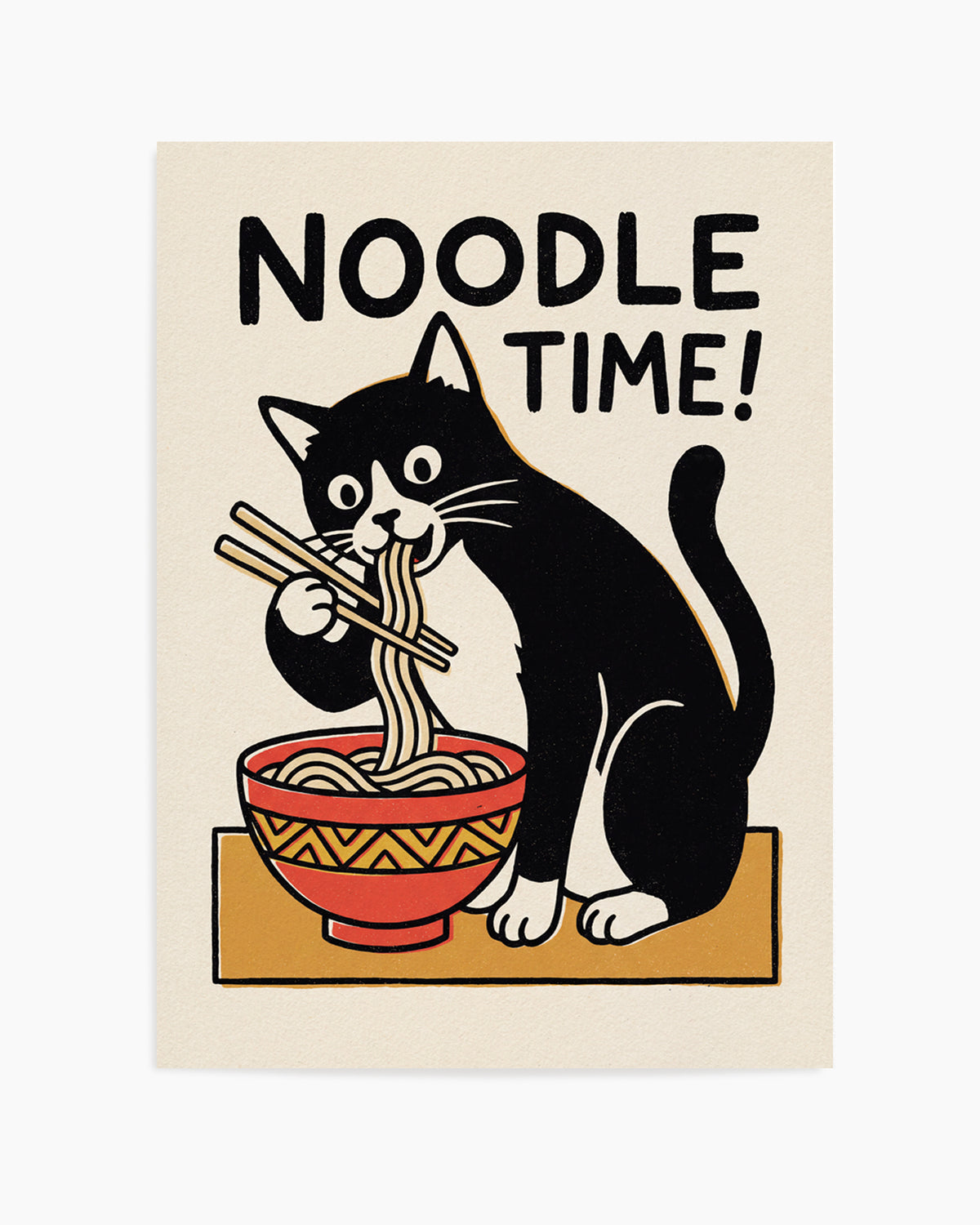 Noodle Time Cat by Andreas Magnusson | Art Print