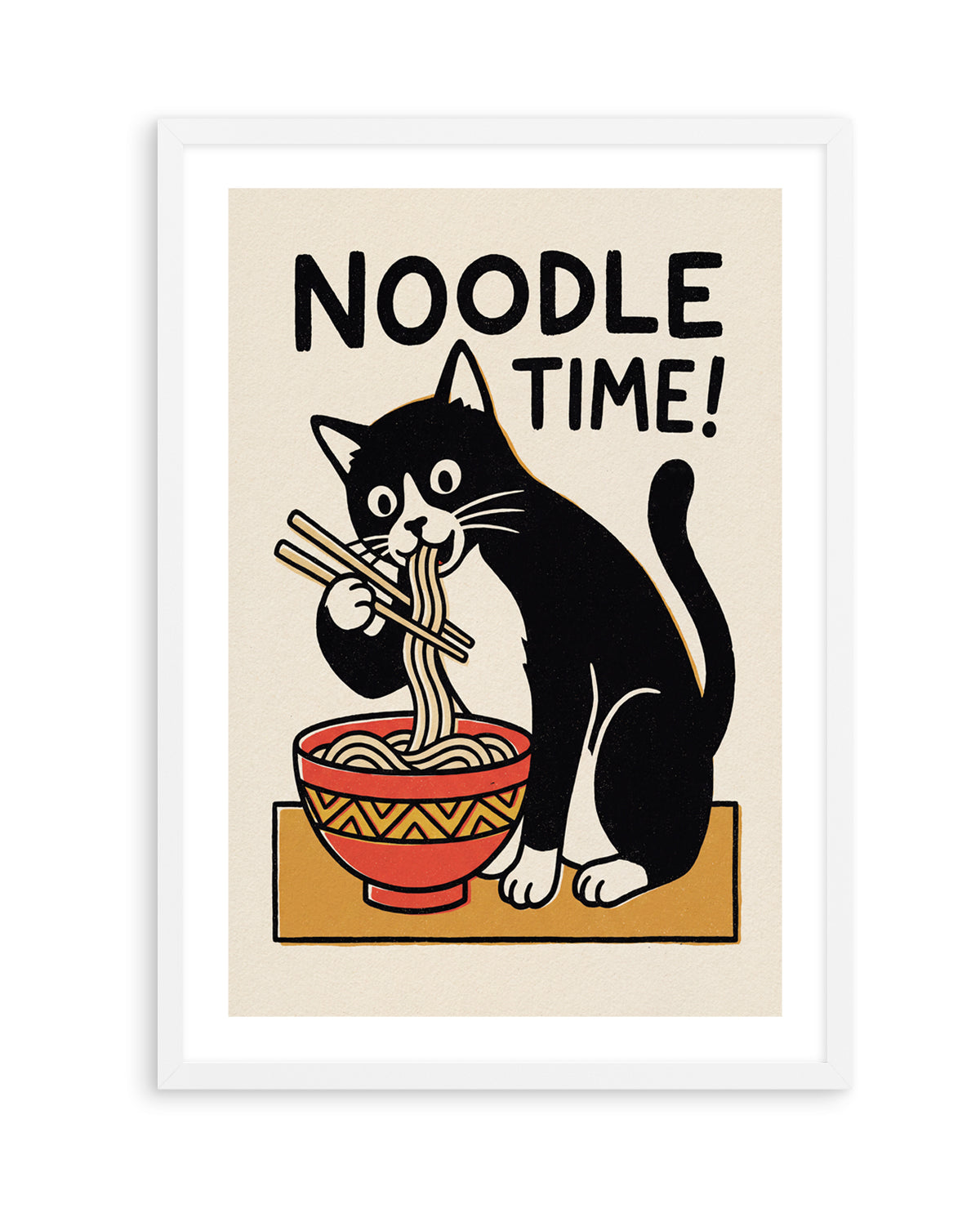 Noodle Time Cat by Andreas Magnusson | Art Print