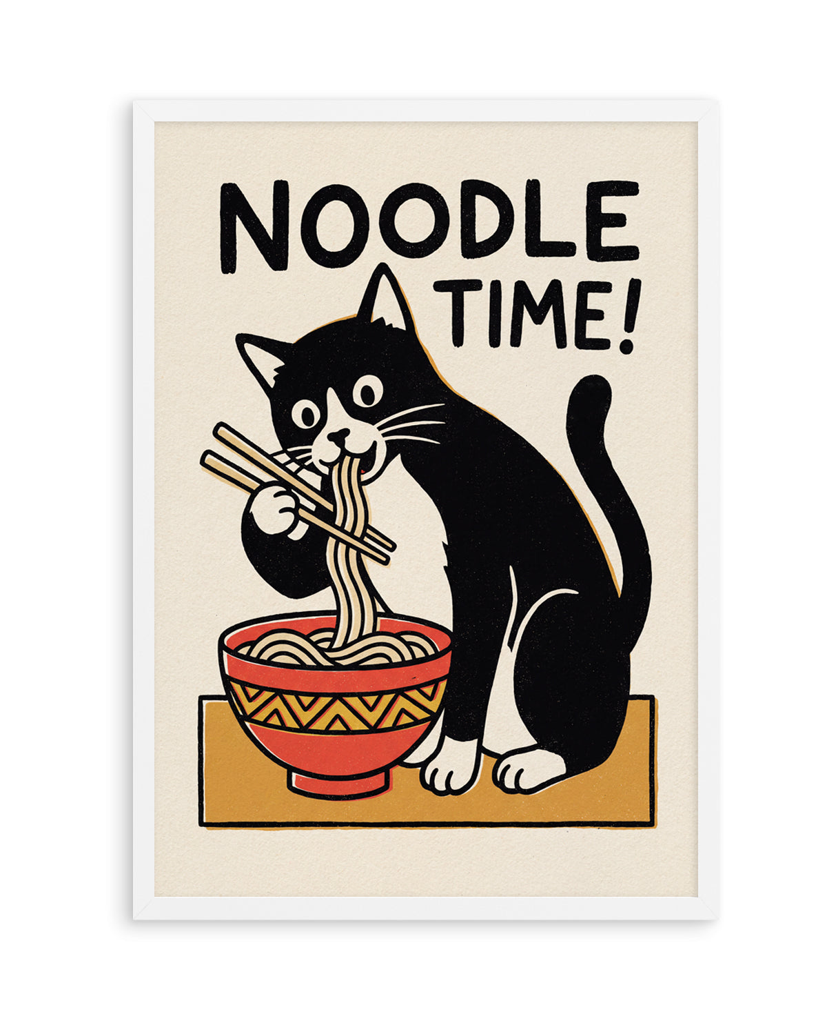 Noodle Time Cat by Andreas Magnusson | Art Print
