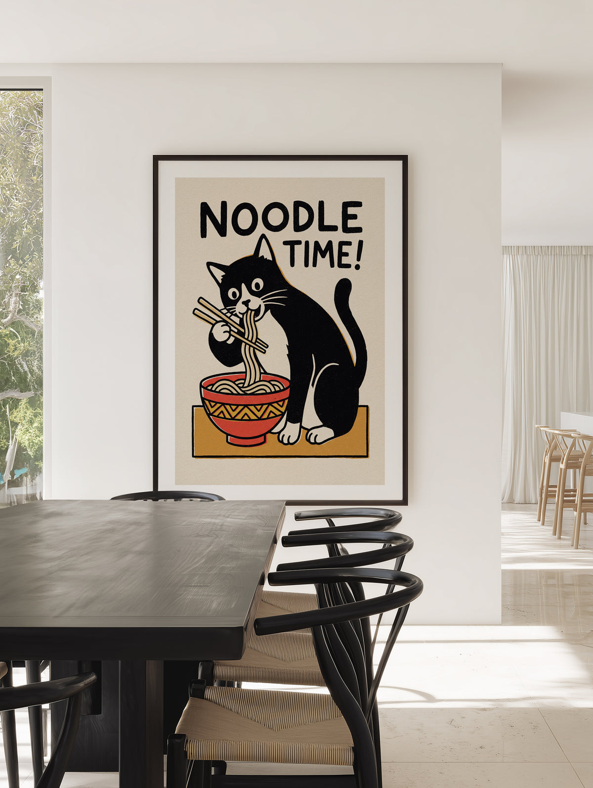 Noodle Time Cat by Andreas Magnusson | Art Print
