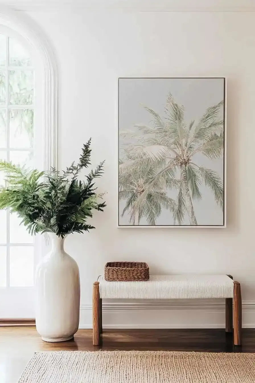 Noosa Palms | PT | Framed Canvas Art Print from Olive et Oriel where you can shop wallpaper and artworks online