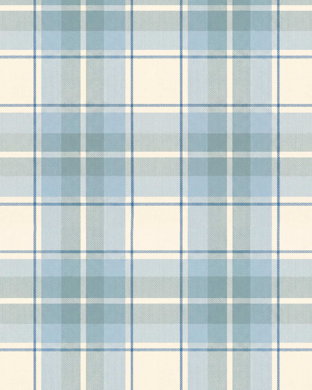 Noosa Tartan in Ocean Blue Wallpaper