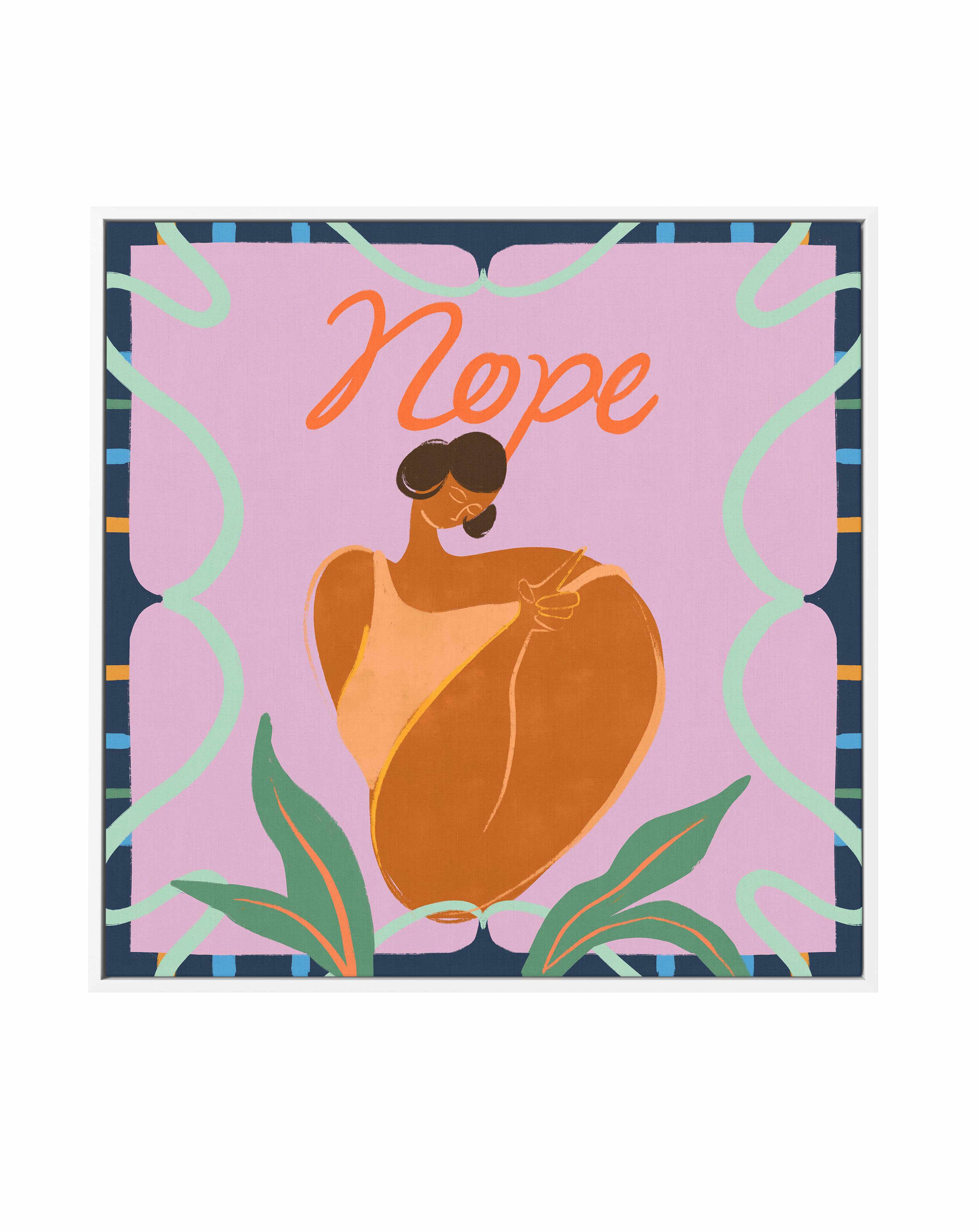 Nope by Arty Guava | Framed Canvas Art Print