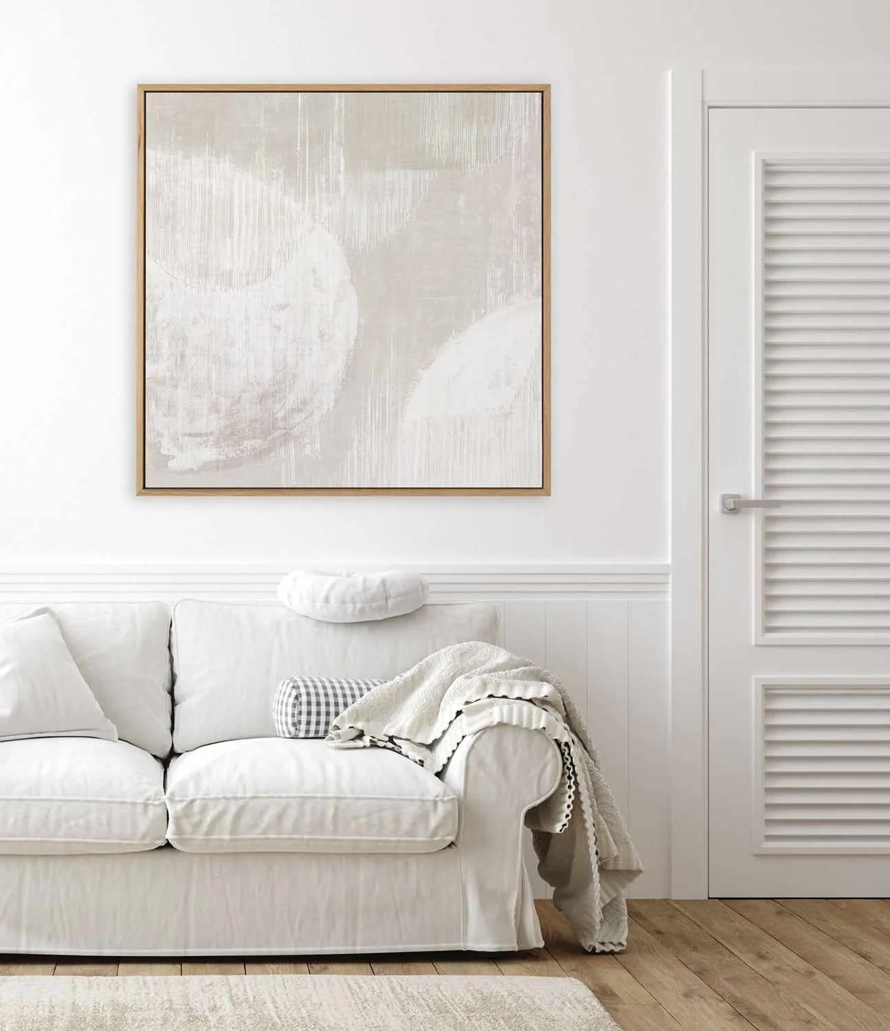 Nordic Neutral | Framed Canvas Art Print from Olive et Oriel where you can shop wallpaper and artworks online
