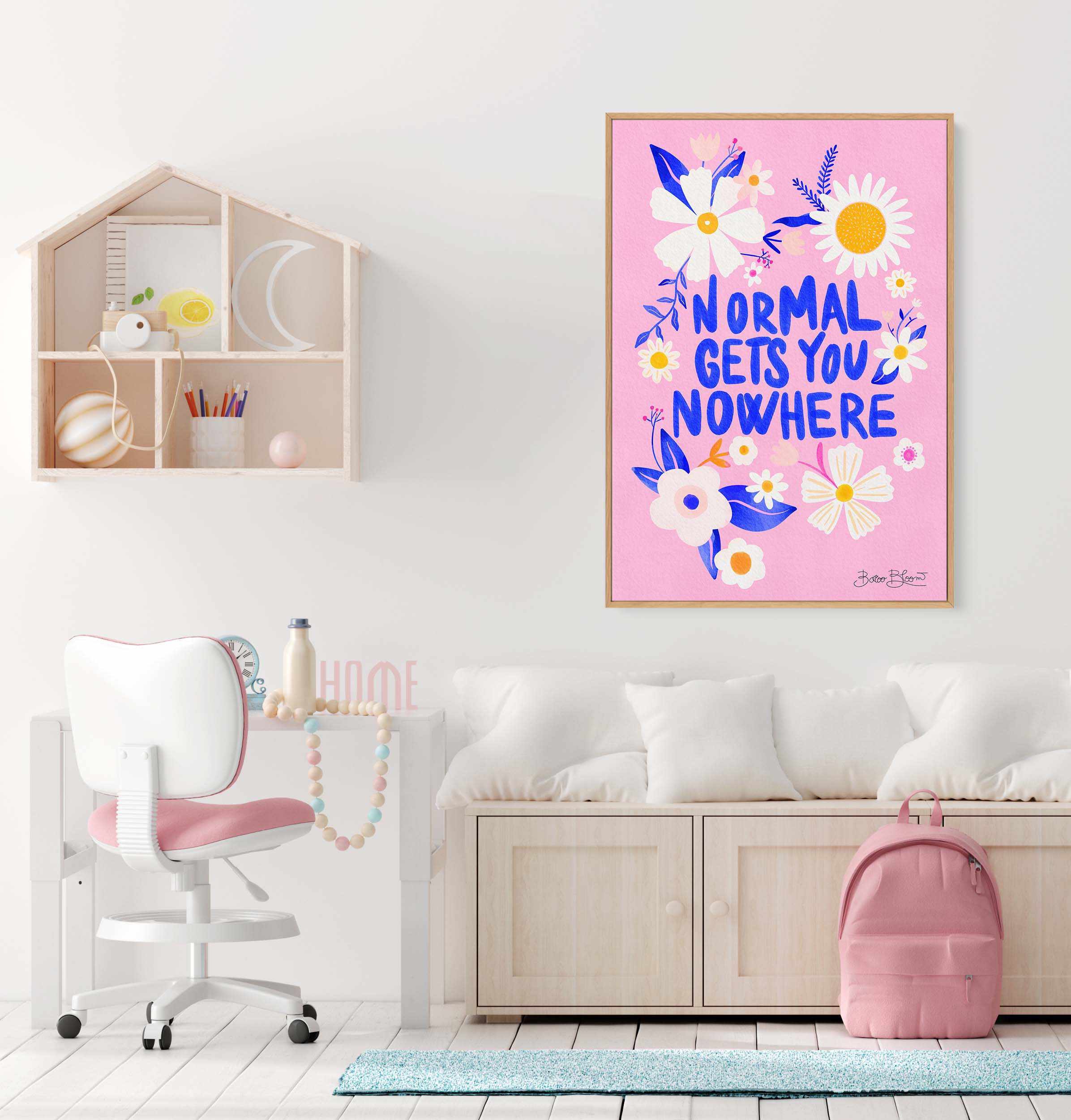 Normal Gets You Nowhere by Baroo Bloom | Framed Canvas Art Print