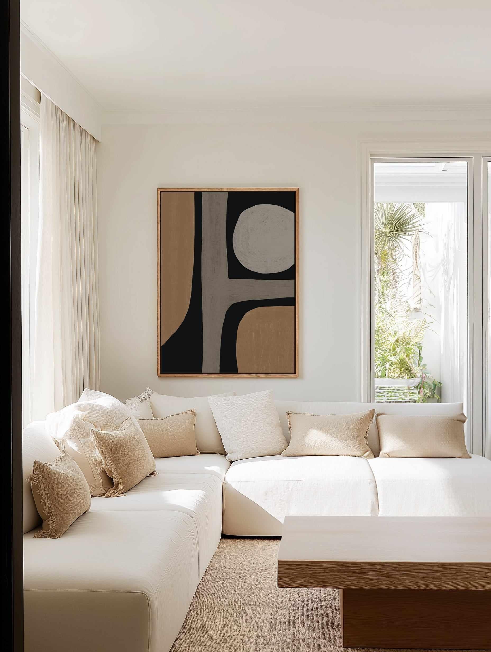 Normal Grey Organic Shape by Little Dean | Framed Canvas Art Print from Olive et Oriel where you can shop wallpaper and artworks online