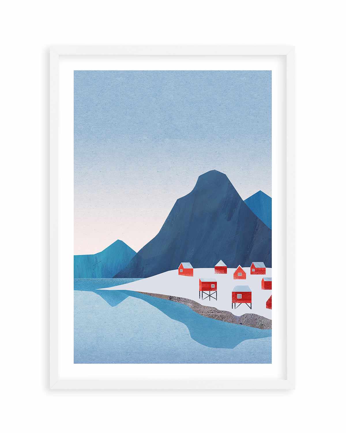 Norway Red Houses by Henry Rivers Art Print