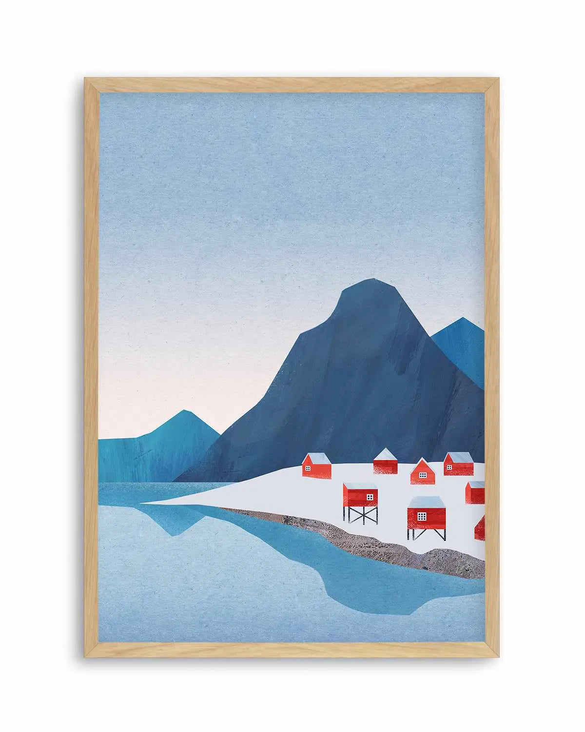 Norway Red Houses by Henry Rivers Art Print from Olive et Oriel where you can shop wallpaper and artworks online
