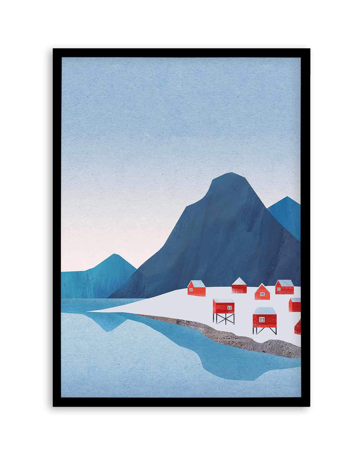 Norway Red Houses by Henry Rivers Art Print