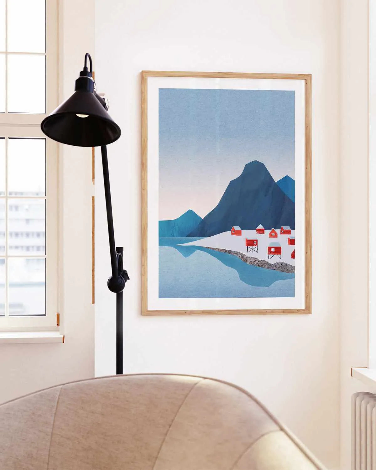 Norway Red Houses by Henry Rivers Art Print from Olive et Oriel where you can shop wallpaper and artworks online