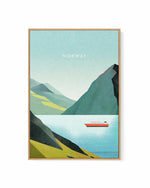 Norway, Fjord by Henry Rivers | Framed Canvas Art Print