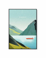 Norway, Fjord by Henry Rivers | Framed Canvas Art Print