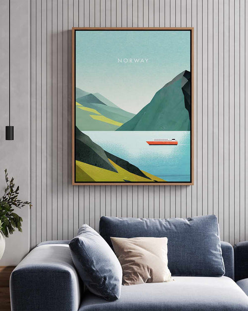 Norway, Fjord by Henry Rivers | Framed Canvas Art Print