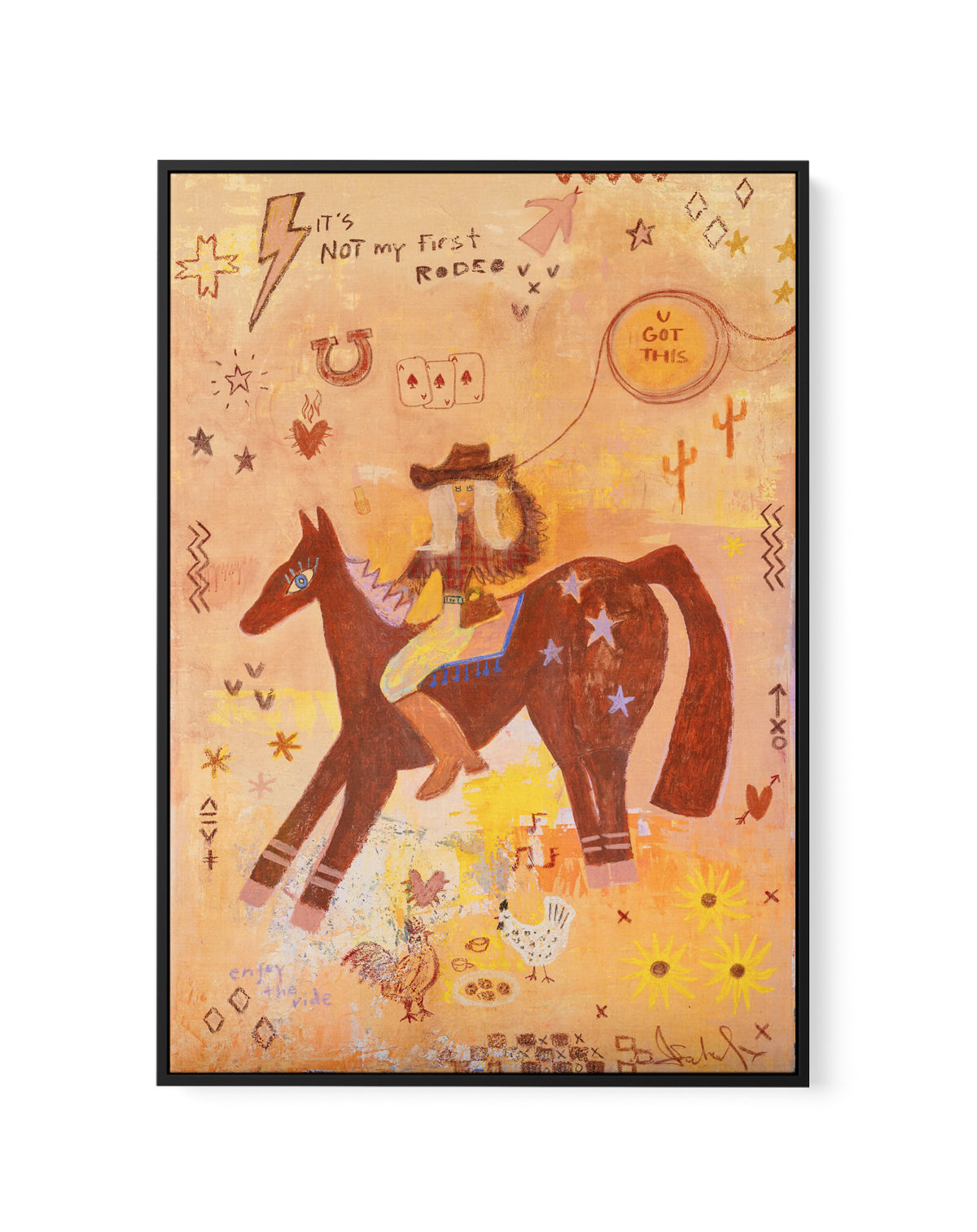 Not my First Rodeo by Jackie Green | Framed Canvas Art Print