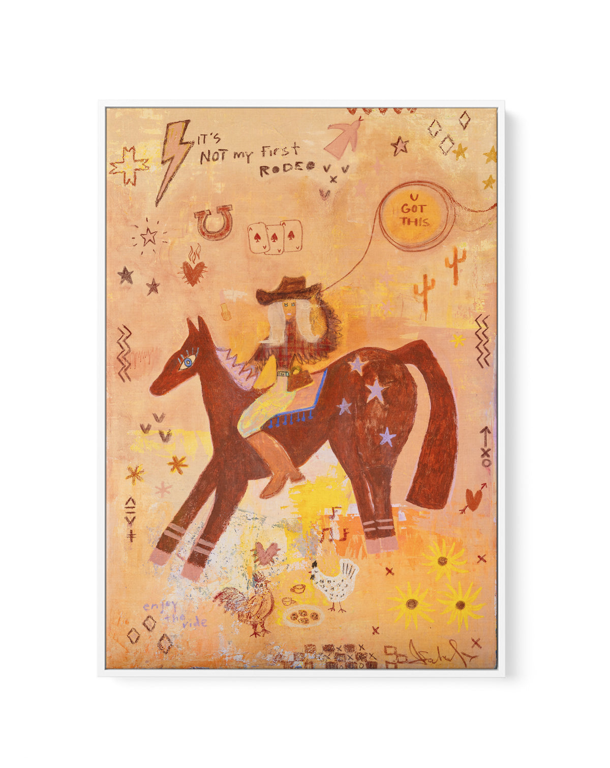 Not my First Rodeo by Jackie Green | Framed Canvas Art Print