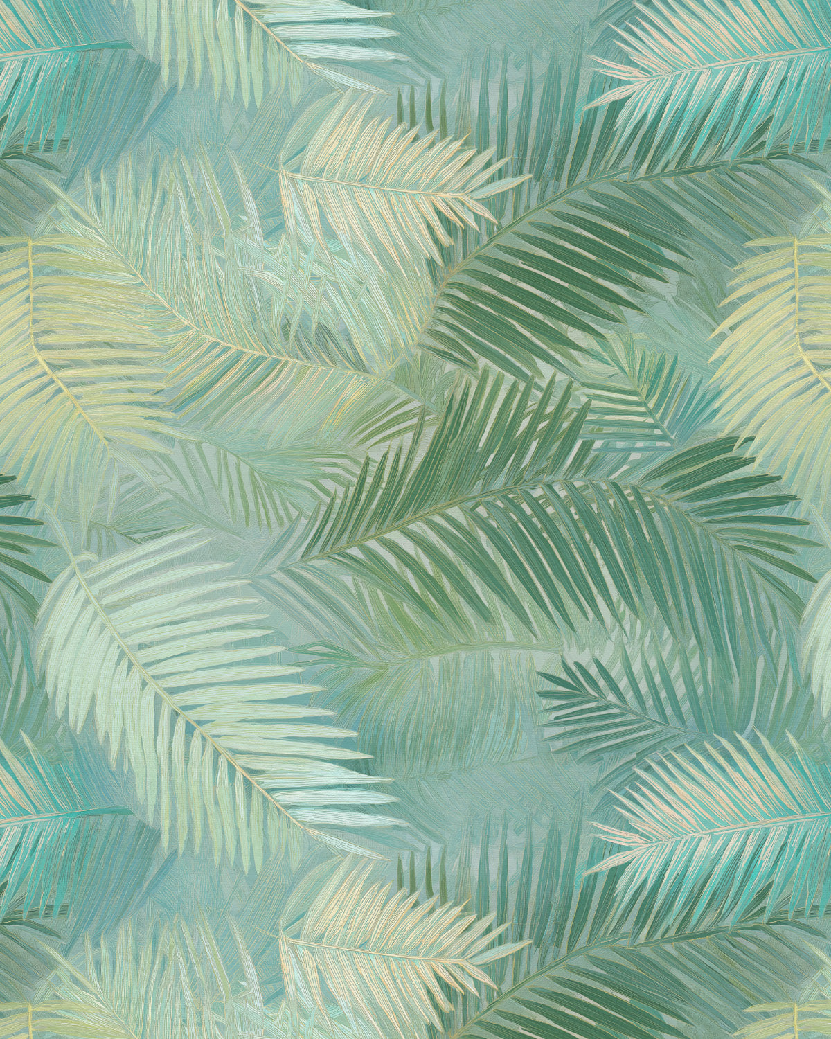 Nouméa Palms Commercial Vinyl Wallpaper from Olive et Oriel where you can shop wallpaper and artworks online