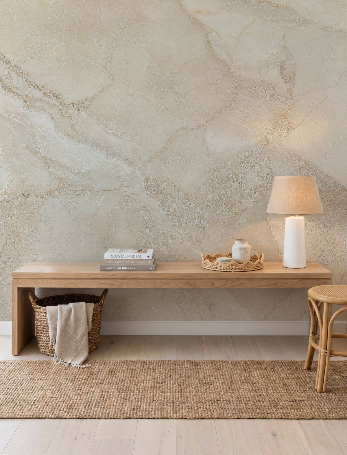 Nude Beige Marble Mural Wallpaper
