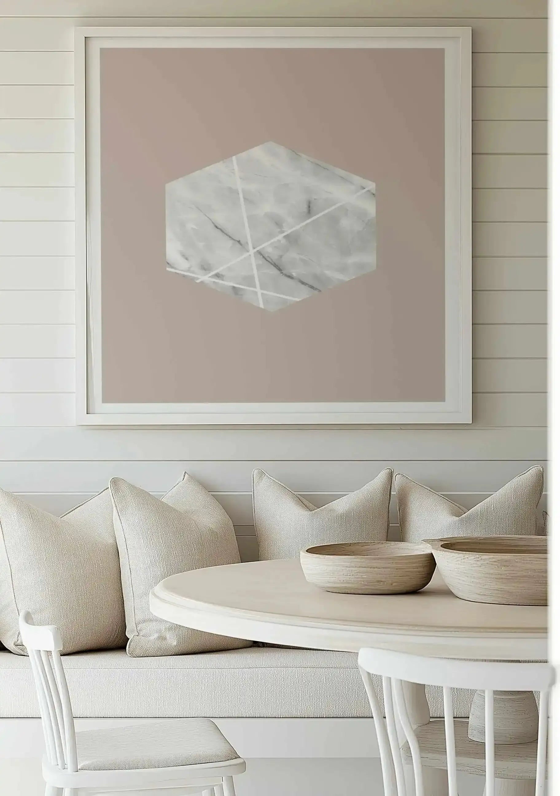 Nude Marble Hex Art Print from Olive et Oriel where you can shop wallpaper and artworks online