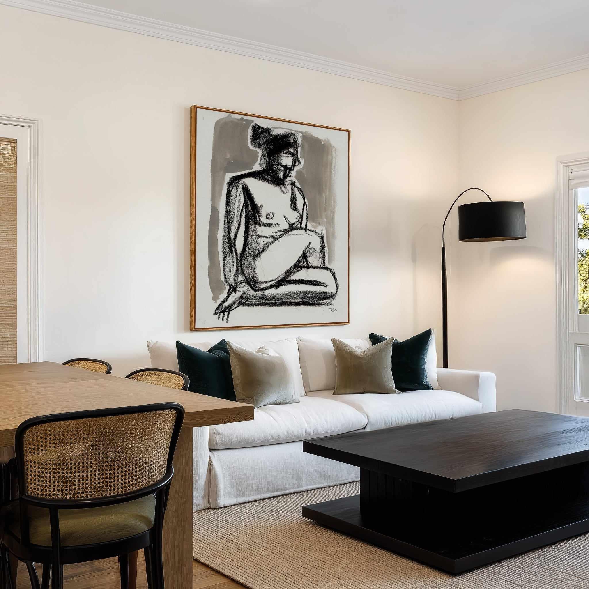 Nude with Crossed Legs by Tore Bahnson | Framed Canvas Art Print from Olive et Oriel where you can shop wallpaper and artworks online