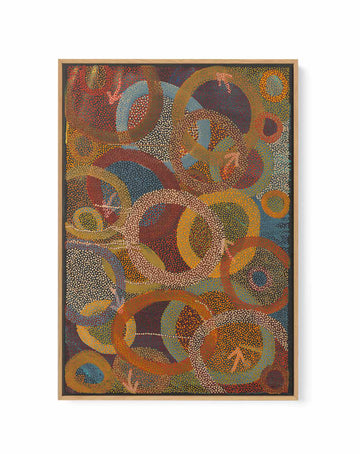 Yankirri Jukurrpa (Emu Dreaming) - Ngarlikirlangu by Pauline Nampijinpa Singleton | Framed Canvas Art Print from Olive et Oriel where you can shop wallpaper and artworks online