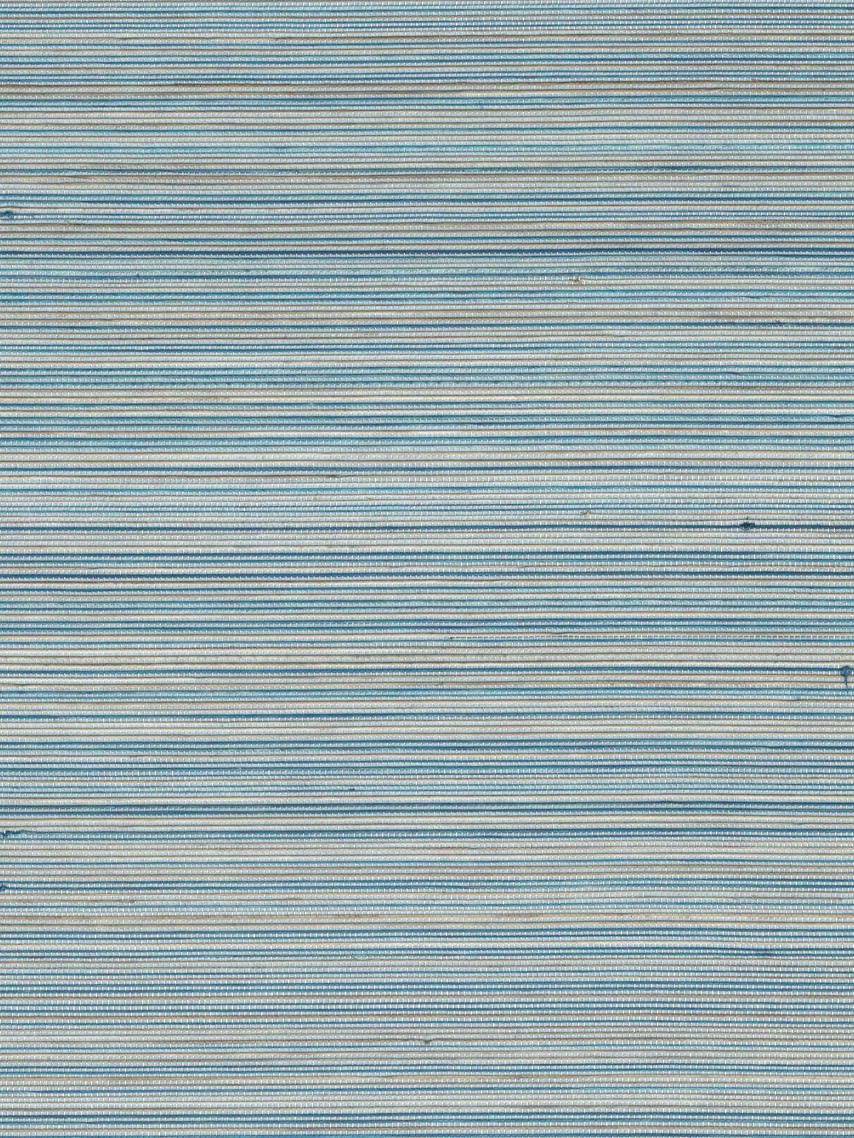 Sky Blue Striped Abaca Wallpaper — 3:4 close-up of woven texture
